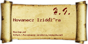 Hovanecz Izidóra névjegykártya